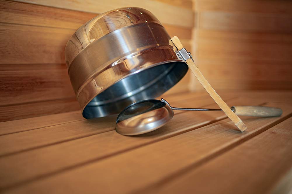 Standard-huoneen sauna.