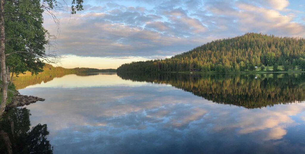 A beautiful and calm lake view in Levi, Lapland.